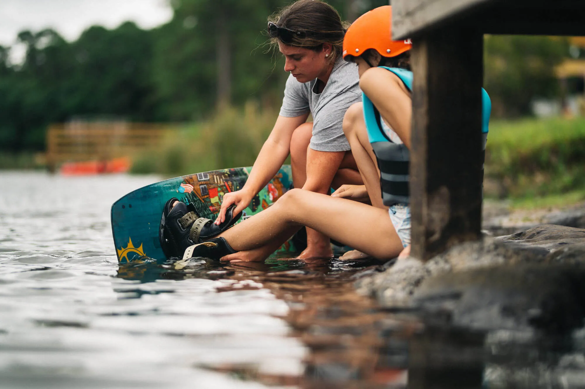 Cable wakeboarding and boogie boarding at Charleston Aqua Park Trophy Lakes Johns Island SC