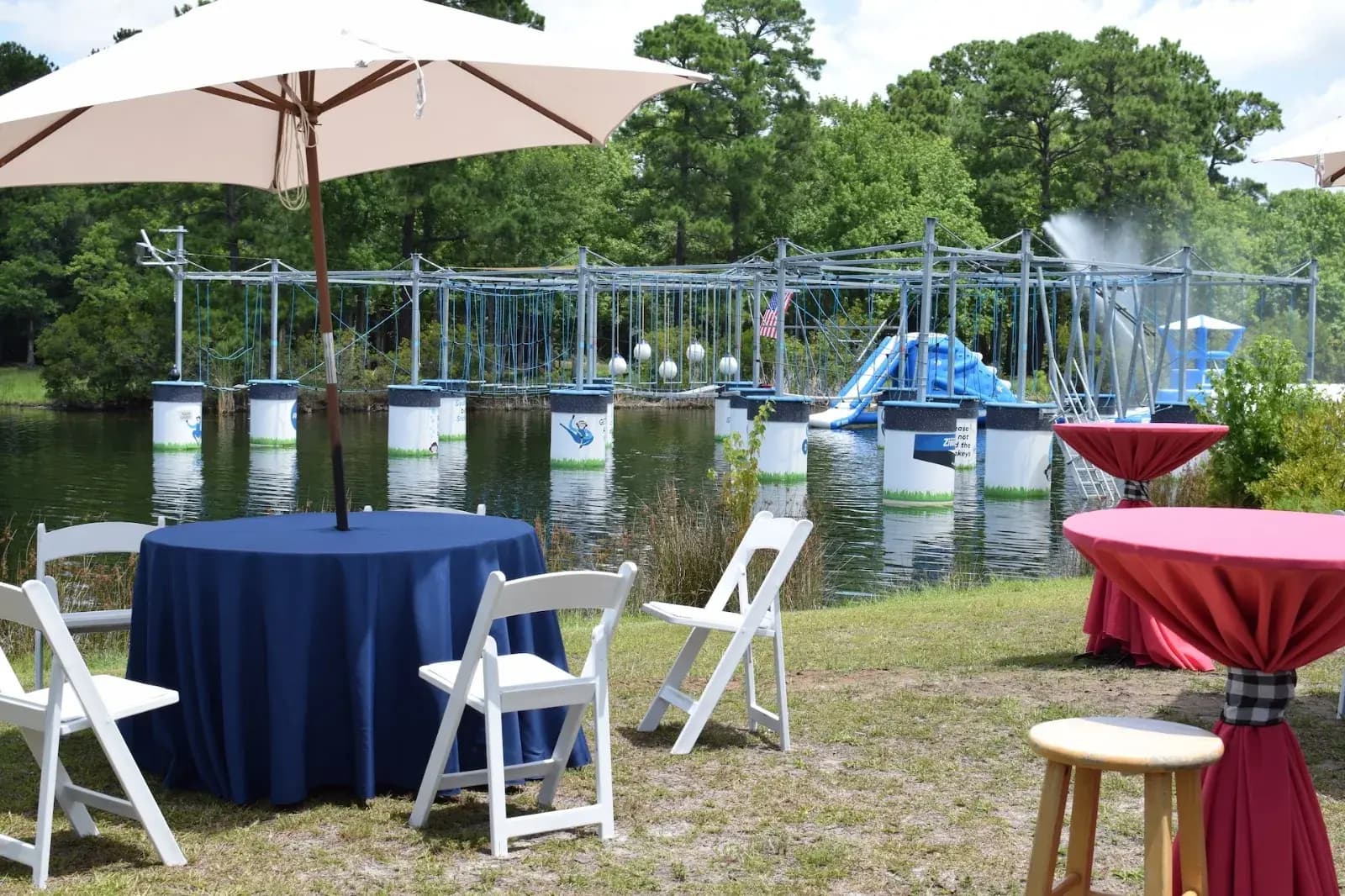Corporate group enjoying team building event at Trophy Lakes Johns Island