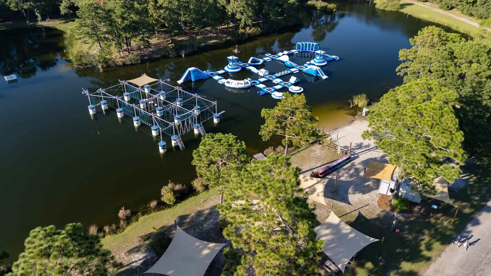 Giant floating inflatables Charleston Aqua Park Trophy Lakes