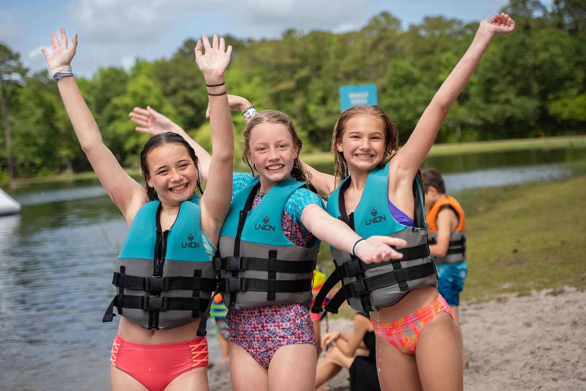 Summer camp West Ashley kids enjoying water sports at Trophy Lakes Johns Island